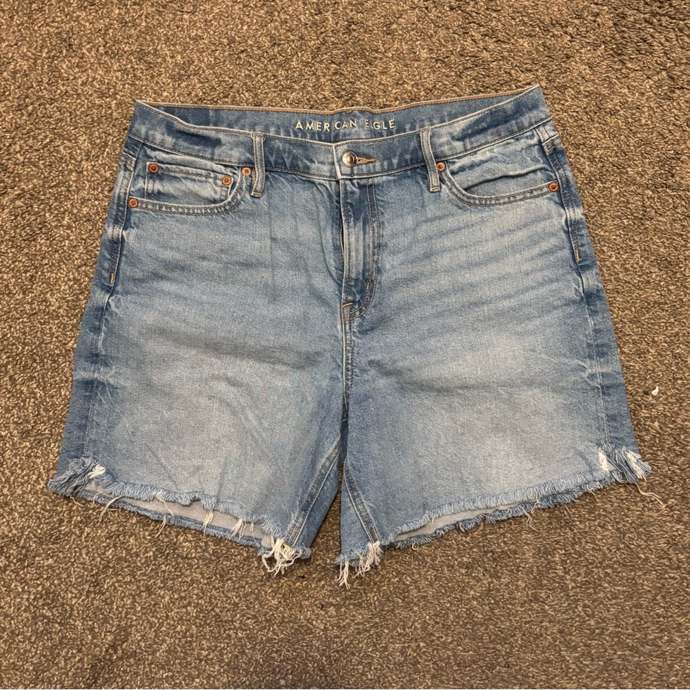 American Eagle Outfitters Women's Distressed Blue Jean Shorts